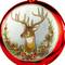 Glittered Reindeer Glass Christmas Disc Ornament